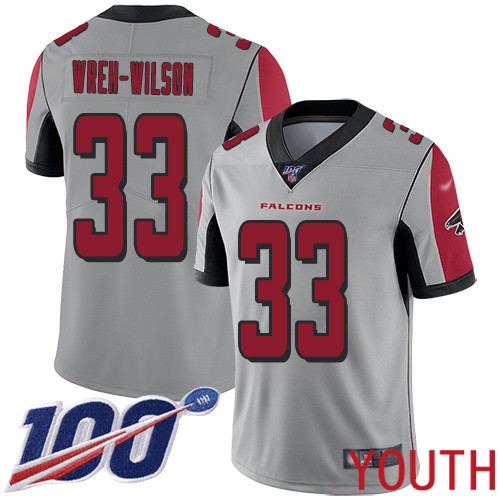 Atlanta Falcons Limited Silver Youth Blidi Wreh-Wilson Jersey NFL Football #33 100th Season Inverted Legend